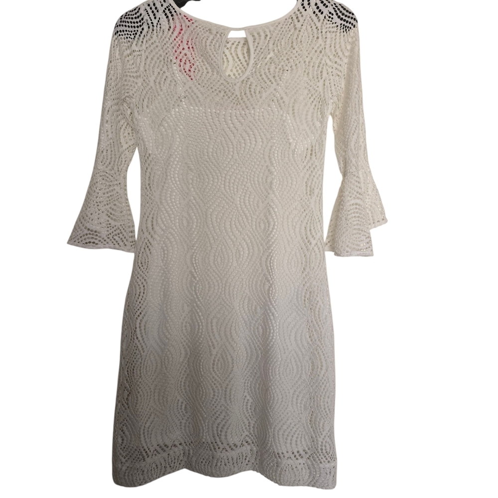 NWT Lilly Pulitzer Fontaine Flowing Leaf Elegant White Lace Dress - Picture 2 of 4